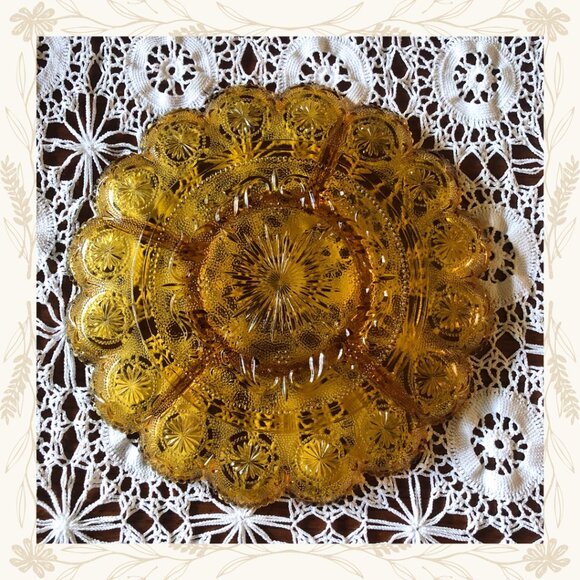 Vintage Brockway Glass American Concord Amber Relish Tray - Picture 3 of 3